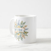 Stilvoller glücklicher Herbstblumenstrauß Wasserfa Kaffeetasse (Vorderseite Links)