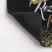 Stilvoller Gold Glitzer Queen Crown Name Mousepad (Ecke)