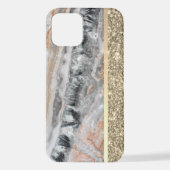 Stilvoller Gold Glitzer Shiny Marble Stone iPhone Hülle (Rückseite)