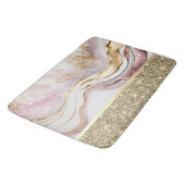Stilvoller Gold Glitzer Shiny Pink Marmor Badematte (Schrägansicht)