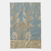 Stilvoller Gold Glitzer Vintag Damask Geschirrtuch (Vertikal)