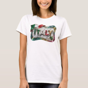 Stilvoller Gold-ITALIEN-Aufdruck T-Shirt