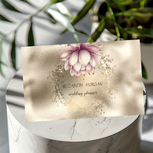Stilvoller Gold Konfetti Glitter Lotus Metallisch Visitenkarte