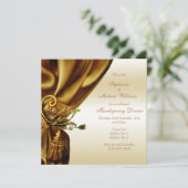 Stilvoller Gold Sash Erntedank Einladung (Stehend Vorderseite)