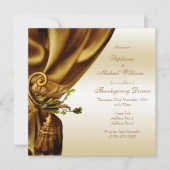 Stilvoller Gold Sash Erntedank Einladung (Vorderseite)
