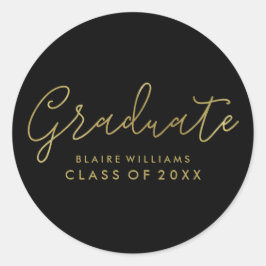 Stilvoller Gold Typografy Abschluss Runder Aufkleber