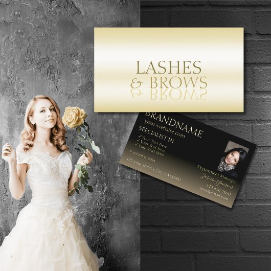 Stilvoller Gold- und Black Cool Mirror Schriftart  Visitenkarte