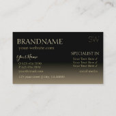 Stilvoller Gold- und Black Mirror-Schriftart mit M Visitenkarte (Rückseite)