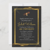 Stilvoller Gold Uni-Abschluss Einladung (Vorderseite)