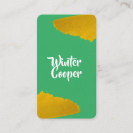 Stilvoller goldener Spritzer mit türkisfarbenem Ra Visitenkarte