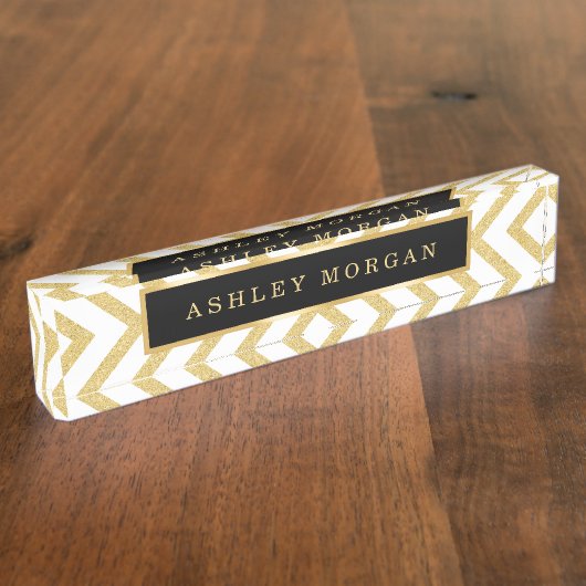 Stilvoller GoldGlitzer-moderner erstklassiger Namensplakette (Seite)