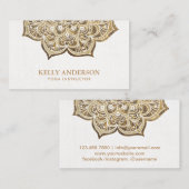 Stilvoller GoldLotus-Mandala-Yoga-Lehrer Visitenkarte (Vorne/Hinten)