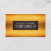 Stilvoller Goldschimmer mit braunem Etikett Visitenkarte (Rückseite)