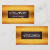 Stilvoller Goldschimmer mit braunem Etikett Visitenkarte (Vorne/Hinten)