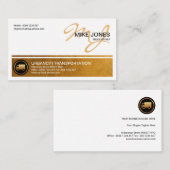 Stilvoller Goldspalten-Monogramm-Namen-Transport Visitenkarte (Vorne/Hinten)