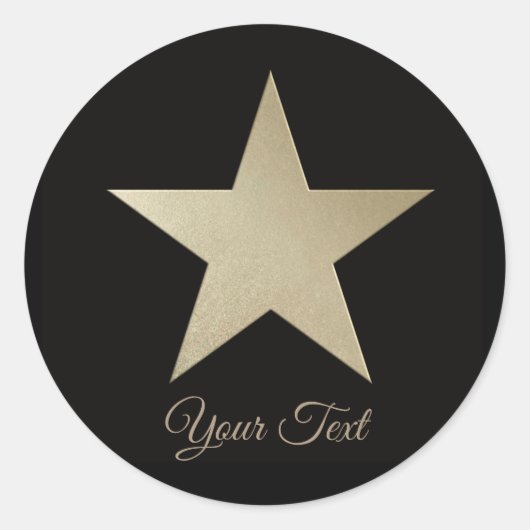 stilvoller Goldstar-Glitzer-Glanz Runder Aufkleber (Vorderseite)