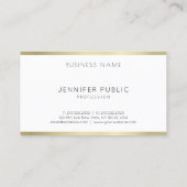 Stilvoller Goldweißer minimaler Visitenkarte (Rückseite)