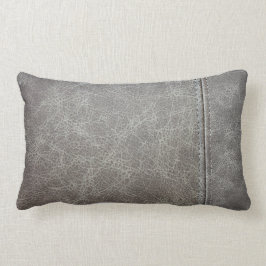 Stilvoller grauer lederner Blick Lendenkissen