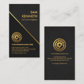 Stilvoller Gray Grunge Gold Line Mechaniker Visitenkarte (Vorne/Hinten)