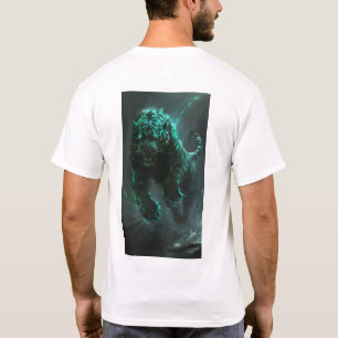 Stilvoller Green Tiger Graphic T - Shirt