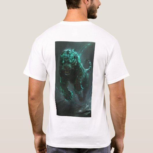 Stilvoller Green Tiger Graphic T - Shirt (Rückseite)