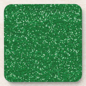 Stilvoller grüner Glitzer Getränkeuntersetzer (Vorderseite)