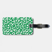 Stilvoller grüner Leoparddruck mit Monogramm Gepäckanhänger (Rückseite horizontal)