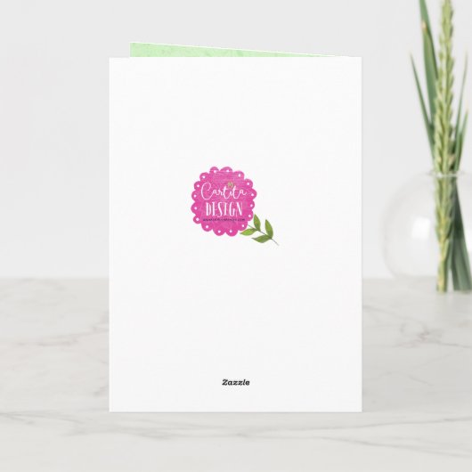 Stilvoller grüner Musikmädchen- u. -violinensommer Karte (Rückseite)