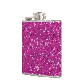 Stilvoller heißes Rosa-Glitter Flachmann (Links)