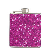Stilvoller heißes Rosa-Glitter Flachmann (Vorderseite)