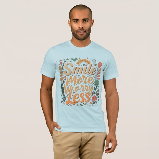 Stilvoller hellblauer T - Shirt (Vorne ganz)