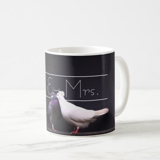 Stilvoller Herr u. Frau Pigeon Mugs Kaffeetasse (VorderseiteRechts)
