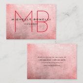 Stilvoller Hintergrund Modernes Monogramm Beruflic Visitenkarte (Vorne/Hinten)