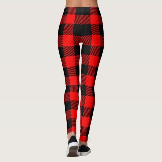 Stilvoller Holzfäller-rustikaler Büffel kariert Leggings (Rückseite)