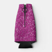 Stilvoller Hot Pink-Glitzer Flaschenkühler (Rückseite)