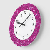 Stilvoller Hot Pink-Glitzer Große Wanduhr (Winkel)