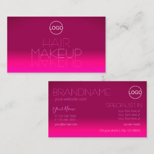 Stilvoller Hot Pink Gradient Mirror Schriftart mit Visitenkarte