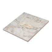 Stilvoller hübscher Kick-Rose Gold & weißer Marmor Fliese (Seite)