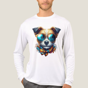 Stilvoller Hund mit Brille Buntes modernes Haustie Tri-Blend Shirt