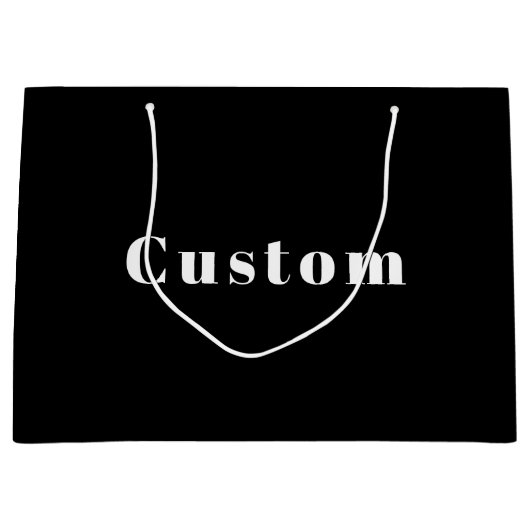 Stilvoller Individuelle Name oder anderer Text | S Große Geschenktüte (Vorderseite)