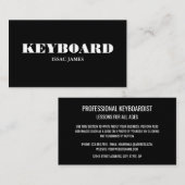 Stilvoller Keyboarder, Beruflicher Musiker Visitenkarte (Vorne/Hinten)