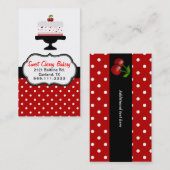 Stilvoller Kirschkuchen-kundenspezifische Visitenkarte (Vorne/Hinten)