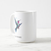 Stilvoller Kolibri auf Weiß Kaffeetasse (Vorderseite Links)