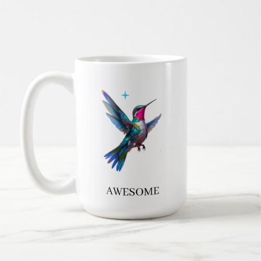 Stilvoller Kolibri auf Weiß Kaffeetasse (Links)