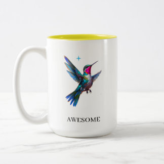 Stilvoller Kolibri auf Weiß Zweifarbige Tasse