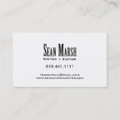 Stilvoller kreativer Korrektor des Visitenkarte (Rückseite)