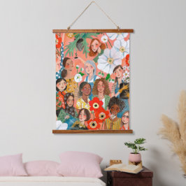 Stilvoller Lachs Internationaler Frauentag Wandteppich Mit Holzrahmen