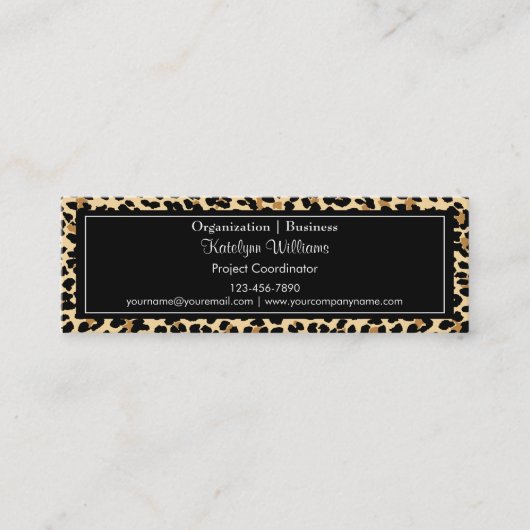Stilvoller Leopard-Druck-dünne Visitenkarte (Vorderseite)