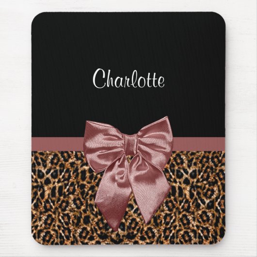 Stilvoller Leopard-Druck-eleganter Brownbogen und Mousepad (Vorne)