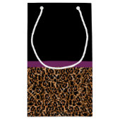 Stilvoller Leopard-Druck-eleganter lila Bogen und Kleine Geschenktüte (Rückseite)